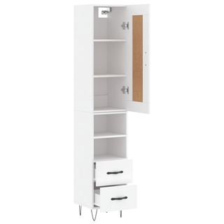 vidaXL Highboard White 34.5x34x180 cm Engineered Wood - Giant Lobelia