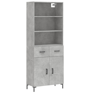 vidaXL Highboard Concrete Grey 69.5x34x180 cm Engineered Wood - Giant Lobelia