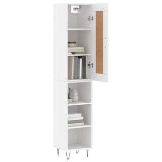 vidaXL Highboard White 34.5x34x180 cm Engineered Wood - Giant Lobelia