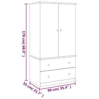 vidaXL Wardrobe ALTA 90x55x170 cm Solid Wood Pine - Giant Lobelia