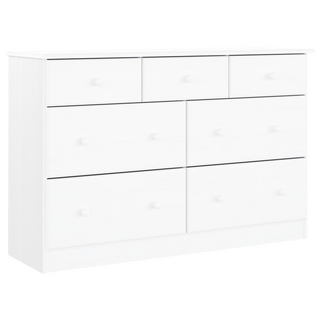 Chest of Drawers ALTA White 112x35x73 cm Solid Wood Pine - Giant Lobelia