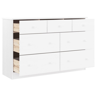 Chest of Drawers ALTA White 112x35x73 cm Solid Wood Pine - Giant Lobelia