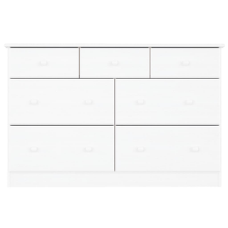 Chest of Drawers ALTA White 112x35x73 cm Solid Wood Pine - Giant Lobelia