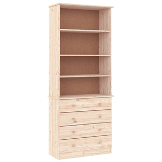 Bookcase with Drawers ALTA 77x35x186.5 cm Solid Wood Pine - Giant Lobelia