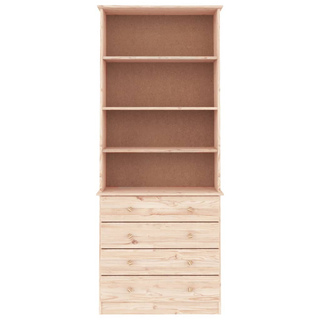 Bookcase with Drawers ALTA 77x35x186.5 cm Solid Wood Pine - Giant Lobelia