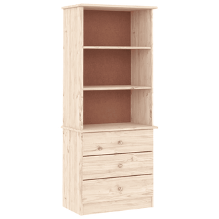 Giant Lobelia Bookcase with Drawers ALTA - Solid Wood Pine - Rustic Charm for Organizing Books - Giant Lobelia