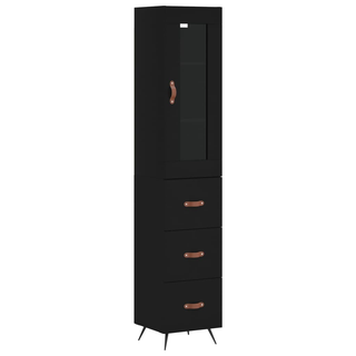 vidaXL Highboard Black 34.5x34x180 cm Engineered Wood - Giant Lobelia