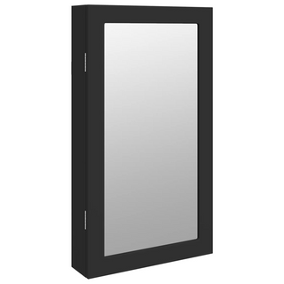 Mirror Jewellery Cabinet with LED Lights Wall Mounted Black - Giant Lobelia