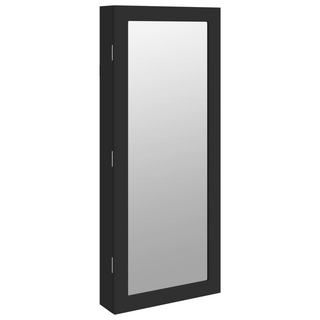 Mirror Jewellery Cabinet with LED Lights Wall Mounted Black - Giant Lobelia