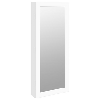 Mirror Jewellery Cabinet with LED Lights Wall Mounted White - Giant Lobelia