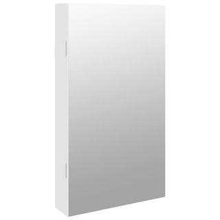 Mirror Jewellery Cabinet with LED Lights Wall Mounted White - Giant Lobelia