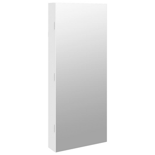 Mirror Jewellery Cabinet with LED Lights Wall Mounted White - Giant Lobelia