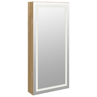 Mirror Jewellery Cabinet with LED Lights Wall Mounted - Giant Lobelia