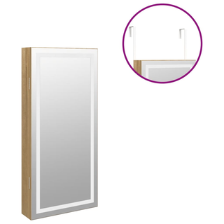 Mirror Jewellery Cabinet with LED Lights Wall Mounted - Giant Lobelia