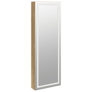 Mirror Jewellery Cabinet with LED Lights Wall Mounted - Giant Lobelia