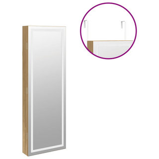 Mirror Jewellery Cabinet with LED Lights Wall Mounted - Giant Lobelia