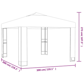 Gazebo with Double Roof&LED String Lights 3x3 m Anthracite - Giant Lobelia