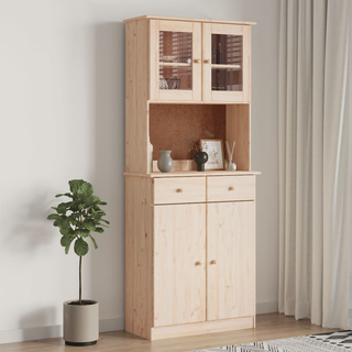 Highboard ALTA 77x35x188 cm Solid Wood Pine - Giant Lobelia