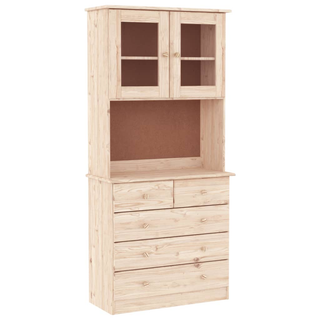 Highboard ALTA 77x35x165 cm Solid Wood Pine - Giant Lobelia