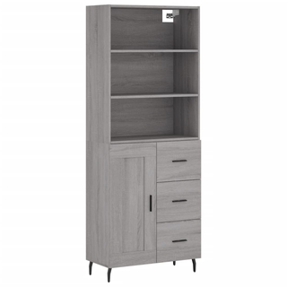 vidaXL Highboard Grey Sonoma 69.5x34x180 cm Engineered Wood - Giant Lobelia