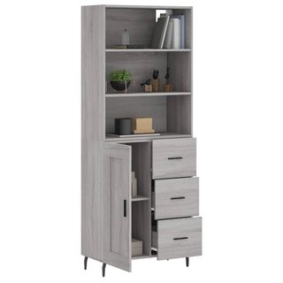 vidaXL Highboard Grey Sonoma 69.5x34x180 cm Engineered Wood - Giant Lobelia