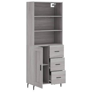 vidaXL Highboard Grey Sonoma 69.5x34x180 cm Engineered Wood - Giant Lobelia