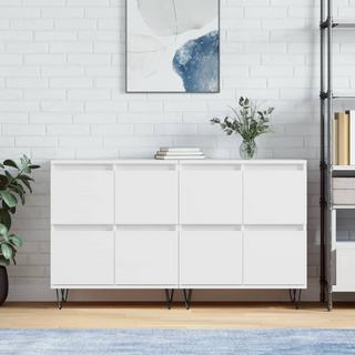 vidaXL Sideboards 2 pcs White Engineered Wood - Giant Lobelia