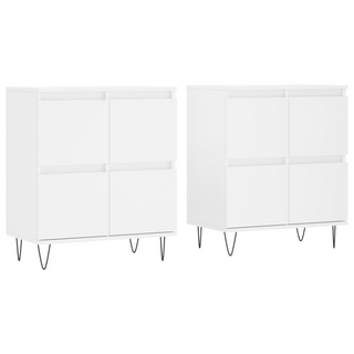 vidaXL Sideboards 2 pcs White Engineered Wood - Giant Lobelia