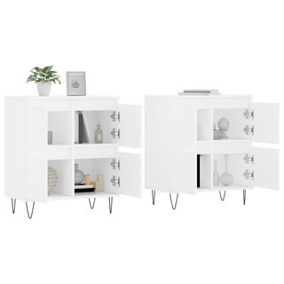 vidaXL Sideboards 2 pcs White Engineered Wood - Giant Lobelia