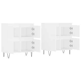 vidaXL Sideboards 2 pcs White Engineered Wood - Giant Lobelia