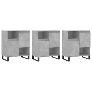 vidaXL Sideboards 3 pcs Concrete Grey Engineered Wood - Giant Lobelia