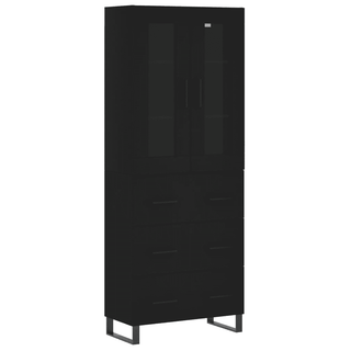 vidaXL Highboard Black 69.5x34x180 cm Engineered Wood - Giant Lobelia