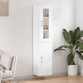 vidaXL Highboard White 34.5x34x180 cm Engineered Wood - Giant Lobelia