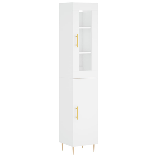 vidaXL Highboard White 34.5x34x180 cm Engineered Wood - Giant Lobelia