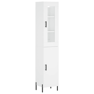 vidaXL Highboard White 34.5x34x180 cm Engineered Wood - Giant Lobelia