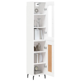 vidaXL Highboard White 34.5x34x180 cm Engineered Wood - Giant Lobelia