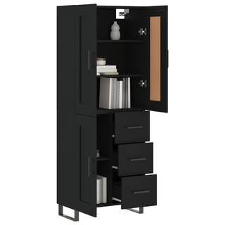 vidaXL Highboard Black 69.5x34x180 cm Engineered Wood - Giant Lobelia