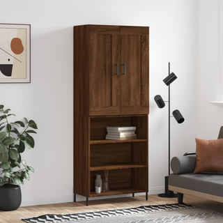 vidaXL Highboard Brown Oak 69.5x34x180 cm Engineered Wood - Giant Lobelia