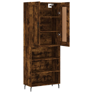 vidaXL Highboard Smoked Oak 69.5x34x180 cm Engineered Wood - Giant Lobelia