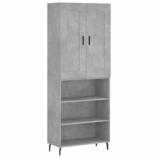 vidaXL Highboard Concrete Grey 69.5x34x180 cm Engineered Wood - Giant Lobelia