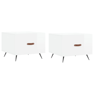 vidaXL Coffee Tables 2pcs High Gloss White 50x50x40 cm Engineered Wood - Giant Lobelia