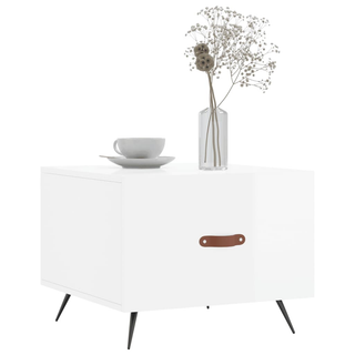 vidaXL Coffee Tables 2pcs High Gloss White 50x50x40 cm Engineered Wood - Giant Lobelia