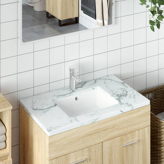 Bathroom Sink White 46.5x35x18 cm Rectangular Ceramic - Giant Lobelia