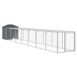 Chicken Cage with Run Anthracite 117x813x123 cm Galvanised Steel - Giant Lobelia