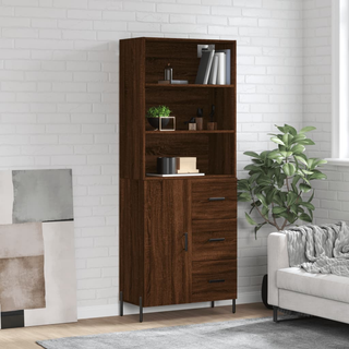 vidaXL Highboard Brown Oak 69.5x34x180 cm Engineered Wood - Giant Lobelia