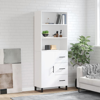 vidaXL Highboard White 69.5x34x180 cm Engineered Wood - Giant Lobelia