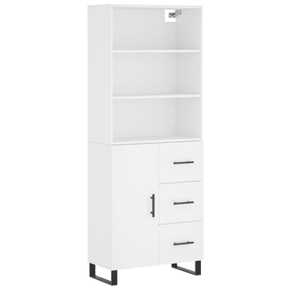 vidaXL Highboard White 69.5x34x180 cm Engineered Wood - Giant Lobelia