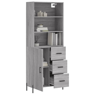 vidaXL Highboard Grey Sonoma 69.5x34x180 cm Engineered Wood - Giant Lobelia