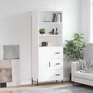 vidaXL Highboard White 69.5x34x180 cm Engineered Wood - Giant Lobelia