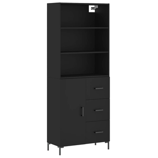 vidaXL Highboard Black 69.5x34x180 cm Engineered Wood - Giant Lobelia